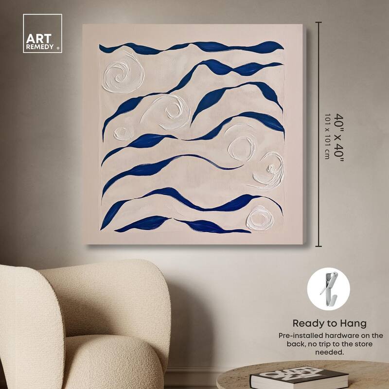 Acrylic Waves Canvas by Art Remedy, Gallery Wrapped