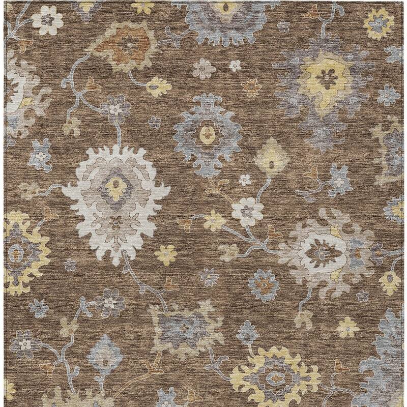 HomeRoots Floral Traditional Rectangle Outdoor Rug