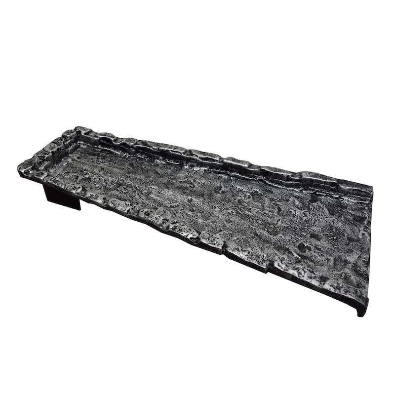 Slate Stone Rock Cast Aluminum Downspout Gutter 24 in. Splash Block