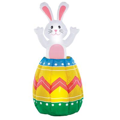 Animated Easter Bunny Moving Outdoor Inflatable Decoration - 13.000 x 9.000 x 5.000