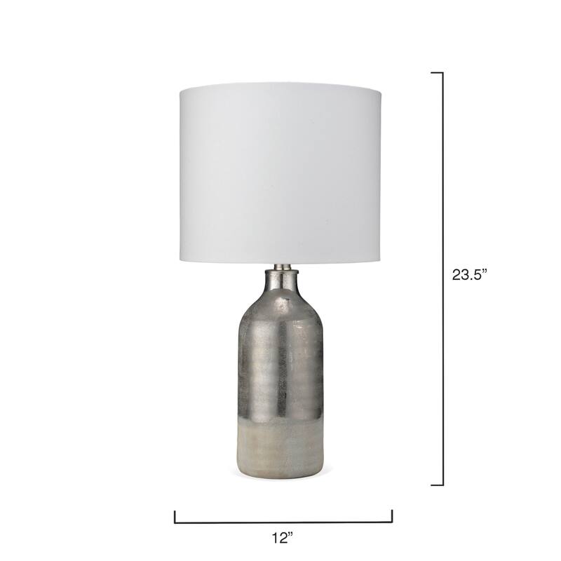 Alden Décor Astoria Ceramic Table Lamp, Silver