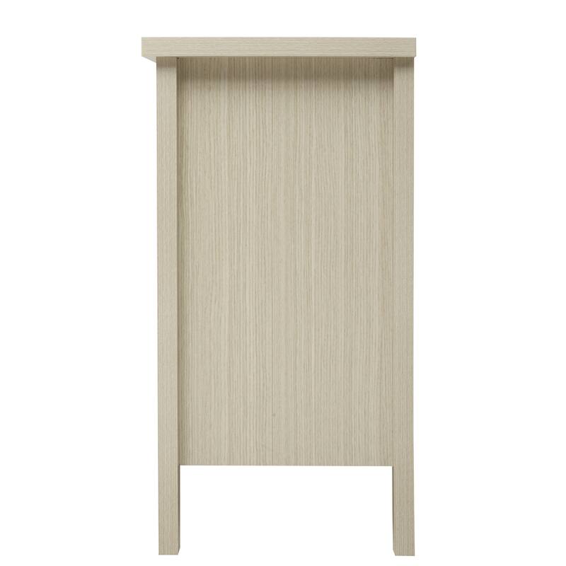 Roomfitters Hollow Carved 2 Door Accent Cabinet, Wood Sideboard Buffet Storage Cabinet with Adjustable Shelf, Natural