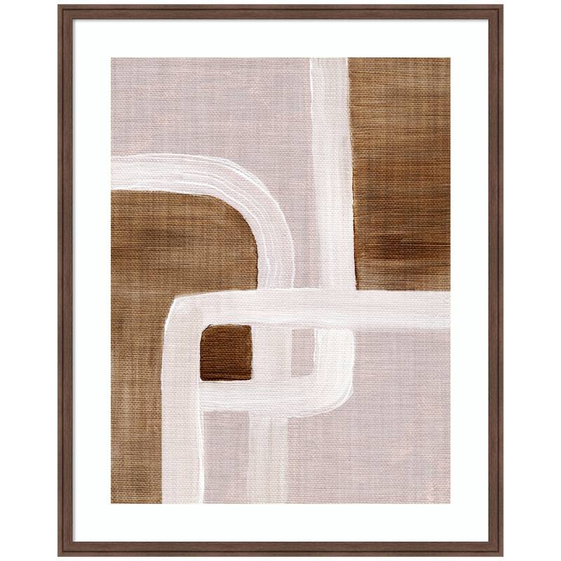 Kate and Laurel Framed Art rhythmic lines ll by Nikita Jariwala - 34x42 - Brown