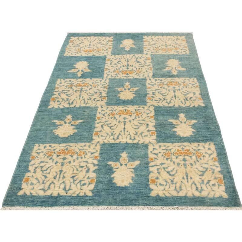 Noori Rug Fine Chobi Heidi Blue/Ivory Rug - 4'1" x 6'2"