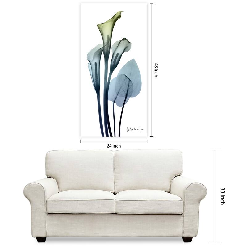 "Calia Lily" Frameless Free Floating Tempered Glass Panel Graphic Wall Art
