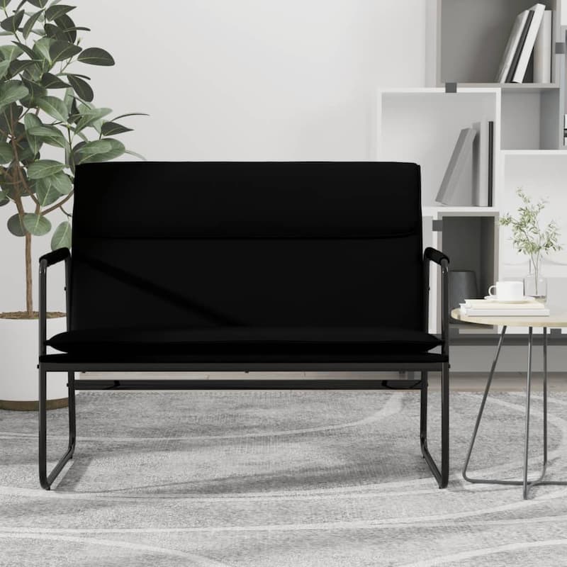 vidaXL Bench Black 39.4"x25.2"x31.5" Faux Leather - 39.4" x 25.2" x 31.5"