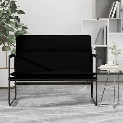 vidaXL Bench Black 39.4"x25.2"x31.5" Faux Leather - 39.4" x 25.2" x 31.5"