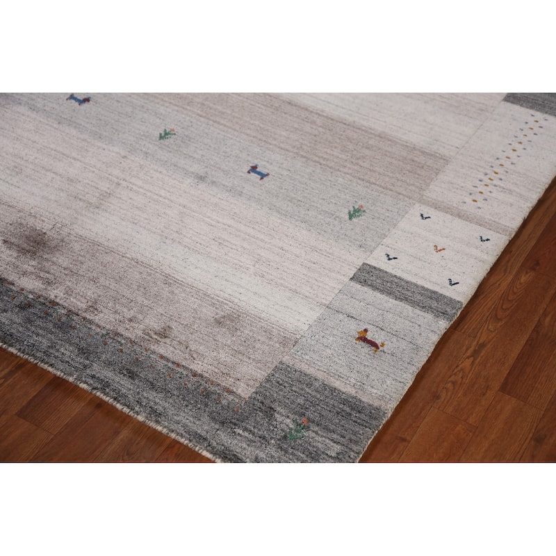 Bege Tribal Gabbeh Indian Area Rug Handmade Wool Carpet - 5'3" x 7'7"