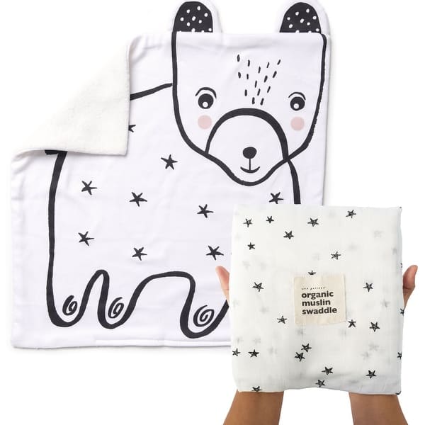 slide 2 of 5, Wee Gallery Stars Snuggle Bundle - Black
