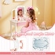 preview thumbnail 17 of 18, Gymax Kids Vanity Table Set 2-in-1 Princess Makeup Dressing Desk