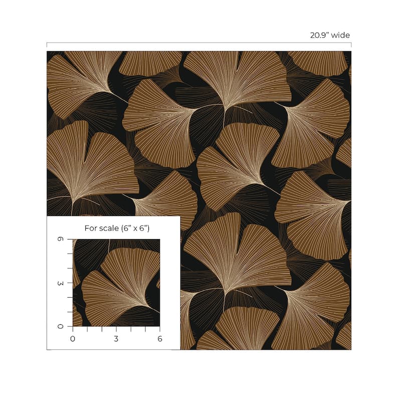 NextWall Tossed Ginkgo Leaf Peel and Stick Wallpaper