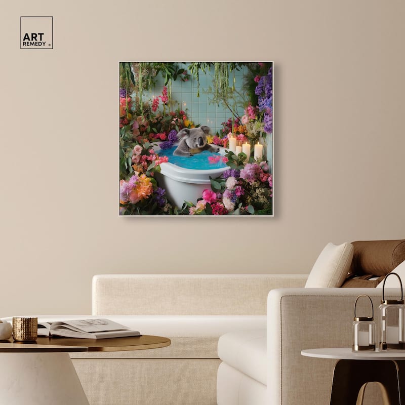 Koala Bath Canvas by Art Remedy