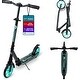 preview thumbnail 37 of 62, Outdoor Cruiser Kick Scooter for Ages 6+, for Kids, Teens, and Adult, Max Load 250 LBS, Foldable, 8-inch Big Wheels, Black & Aqua