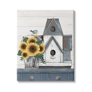 Stupell Country Counter Birdhouse Sunflower Traditional Still Life ...