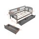 preview thumbnail 15 of 25, Nordic Twin Size Creative Daybed w/ 2 Drawers Storage Bed Frame for Kids, Teens, Girls, Boys No Box Spring Needed, Easy Assembly