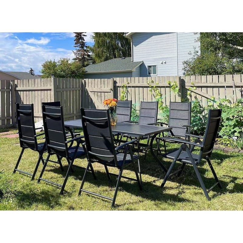 PURPLE LEAF Outdoor Patio Dining Set Folding Chairs And Table