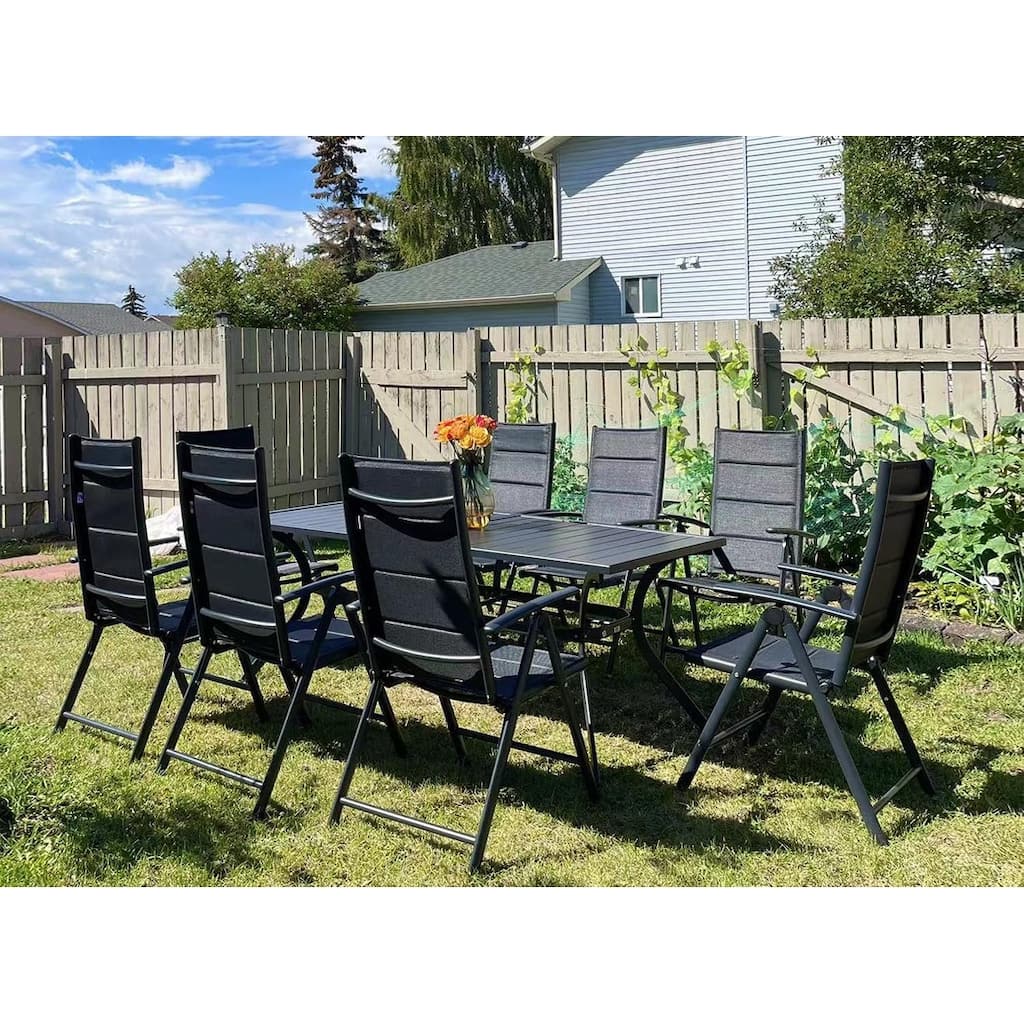 PURPLE LEAF Outdoor Patio Dining Set Folding Chairs And Table