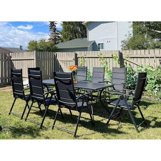 PURPLE LEAF Outdoor Patio Dining Set Folding Chairs And Table