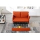preview thumbnail 58 of 70, Velvet Loveseat Couch with Pull Out Bed Convertible Sleeper Sofa Bed Orange