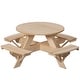 preview thumbnail 1 of 6, Wooden Kids Round Picnic Table Bench, Outdoor Children's Backyard Table, Crafting, Dining, and Playtime Patio Table Natural
