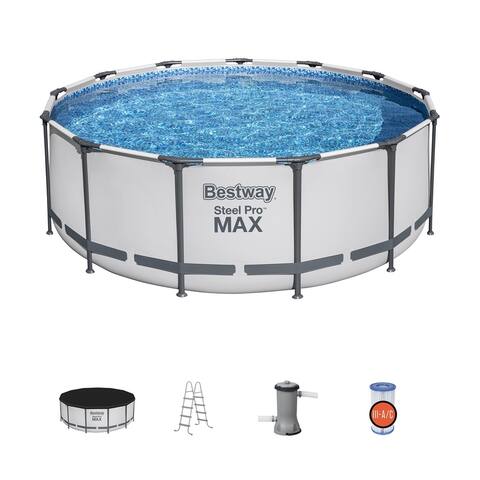 Bestway Steel Pro MAX 13'x48" Round Above Ground Swimming Pool with Pump & Cover - 105.34