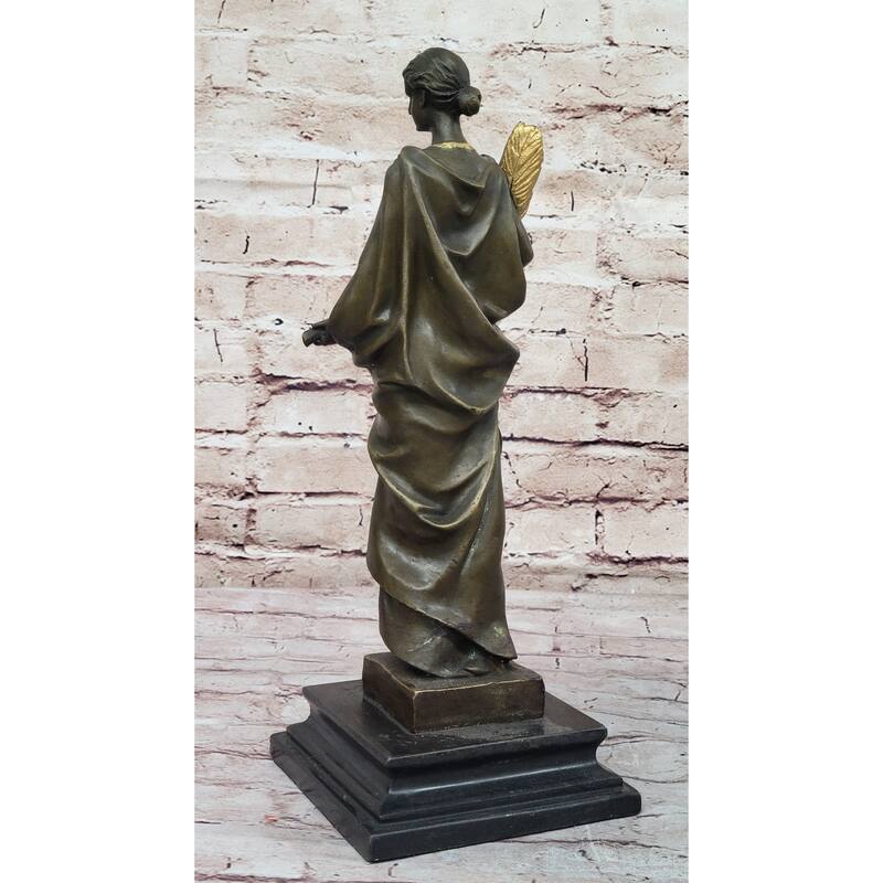 J. Kassin Bronze Woman With Gilded Palm – Elegant Figurative Sculpture