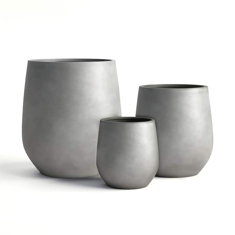 DTY Signature Mount Wilson 1-Piece Fiberstone Tapered Planter for Indoor/Outdoor, Black