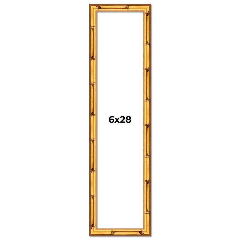 6x28 Frame Gold Bamboo Picture Frame Modern Photo Frame Includes UV Acrylic Shatter Guard Front Acid Free Foam Backing Board