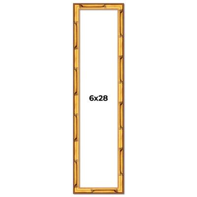 6x28 Frame Gold Bamboo Picture Frame Modern Photo Frame Includes UV Acrylic Shatter Guard Front Acid Free Foam Backing Board