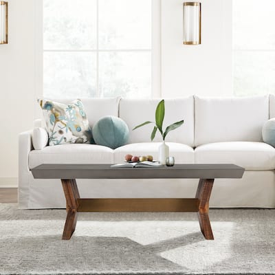Picadilly Modern Solid Wood and Concrete Coffee Table