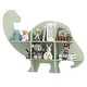 preview thumbnail 1 of 9, Costway 2-Tier Floating Dinosaur Kids Bookshelf Wall-Mounted Nursery - See Details Green - See Details