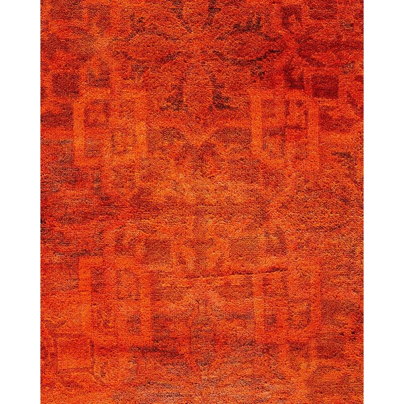 Overdyed, One-of-a-Kind Hand-Knotted Area Rug - Orange - 11' 10" x 16' 10"