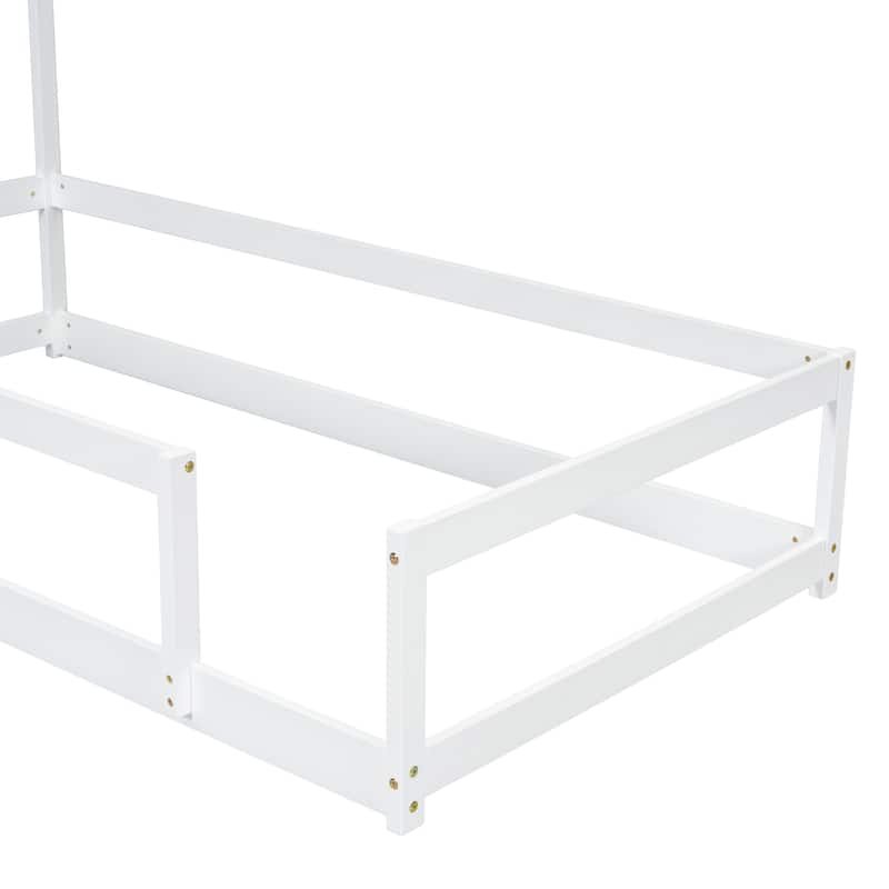 House-Shaped Headboard Floor Bed Platform Bed Kids Bed,Twin Size