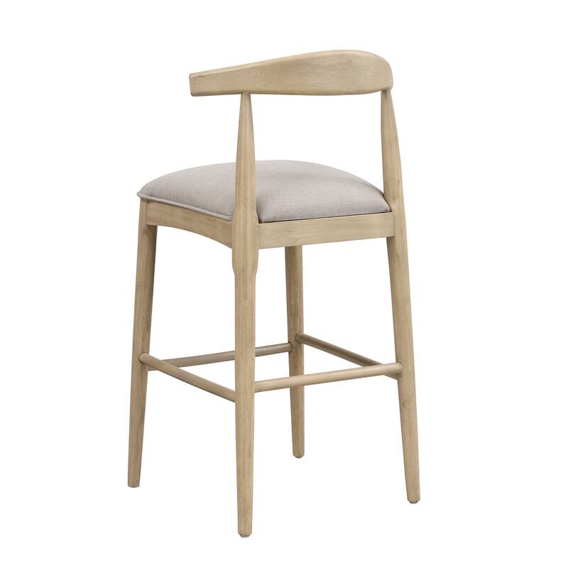 Fabric Bar Stools Set of 2 with Upholstered Seats and Footrest