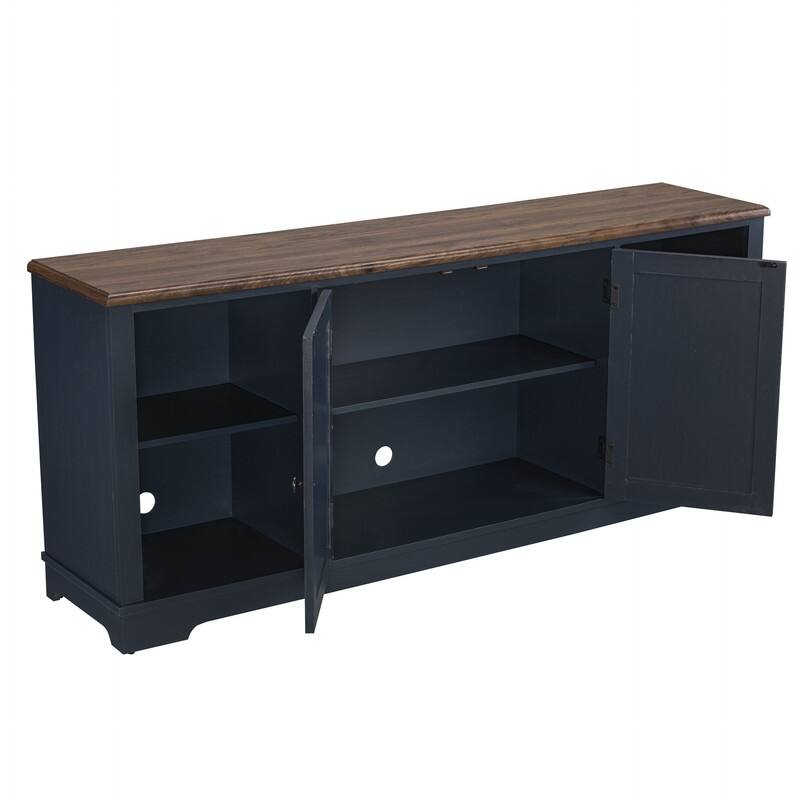 70-inch Extra-Wide Rustic TV Stand for 80" TVs - Natural Wood Finish