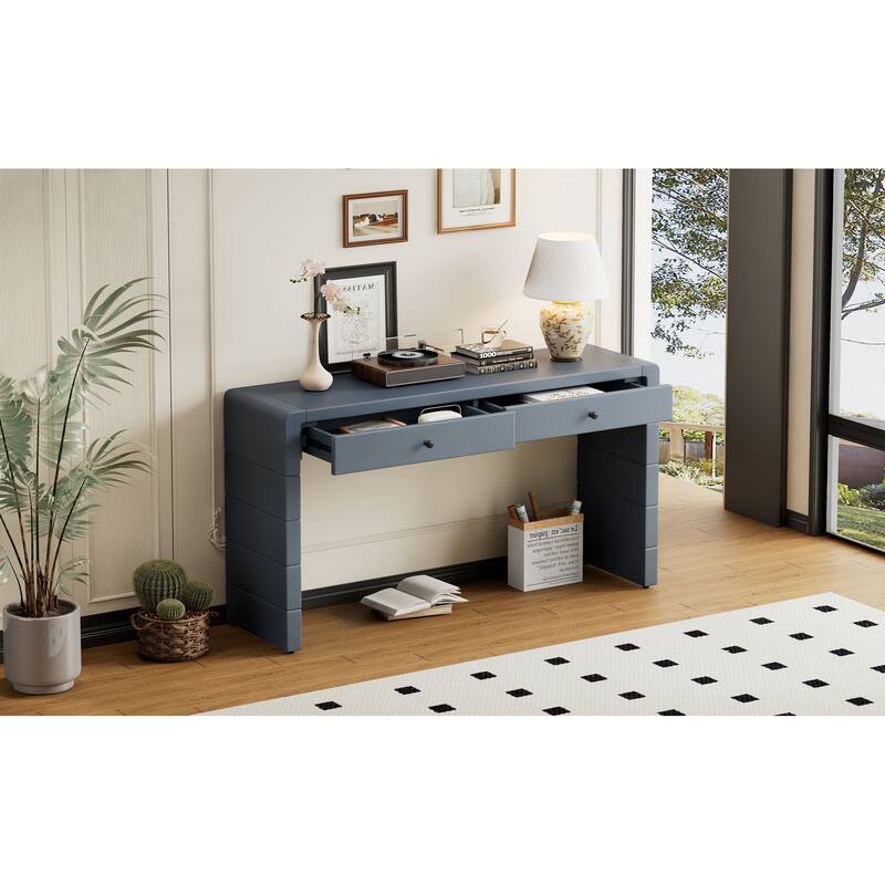 Wooden Entryway Table with 2 Drawers