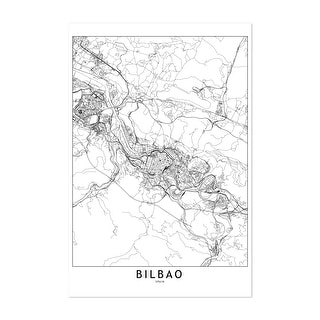 Bilbao Spain Bilbao White Map Maps Black White Urban Art Print/Poster ...