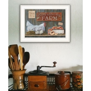 TrendyDecor4U Farmhouse "Fresh from the Farm" Framed Print Wall Art by ...