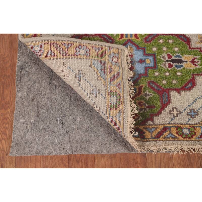 Gray Geometric Kazak Oriental Accent Rug Handmade Wool Carpet - 2'7"x 5'11"