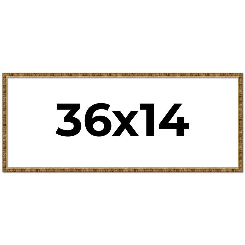 36x14 Frame Gold Kingsley Distressed Solid Wood Picture Frame Width