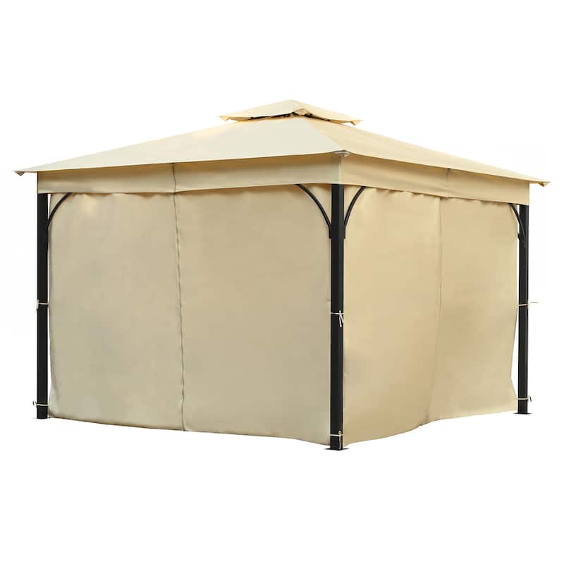 10x10 Outdoor Gazebo Tent with Double Roofs