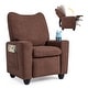 preview thumbnail 13 of 19, Costway Kids Recliner with Adjustable Backrest Footrest Cup Holder Brown