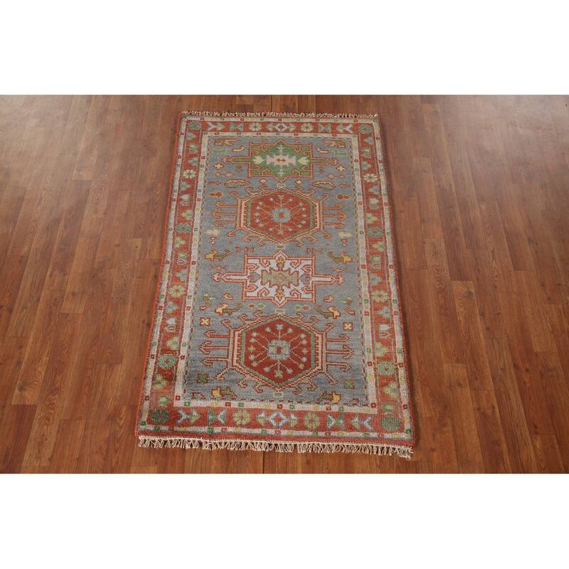 Geometric Kazak Oriental Accent Rug Handmade Traditional Wool Carpet - 3'0"x 5'0"