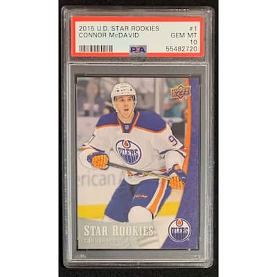 Connor McDavid 2015 Upper Deck Star Rookies Hockey Card #1 Graded PSA 10 - 8'6" x 11'6"