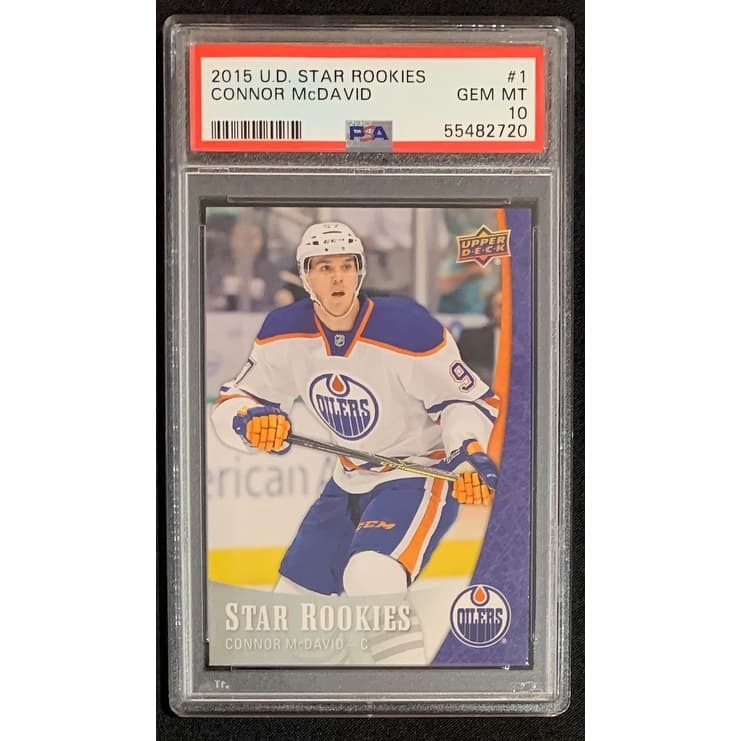 Connor McDavid 2015 Upper Deck Star Rookies Hockey Card #1 Graded PSA 10 - 8'6" x 11'6"