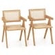 preview thumbnail 4 of 7, Set of 2 Rattan Accent Chairs with Natural Bamboo Frame-Natural - 20" x 20.5" x 32" (L x W x H)