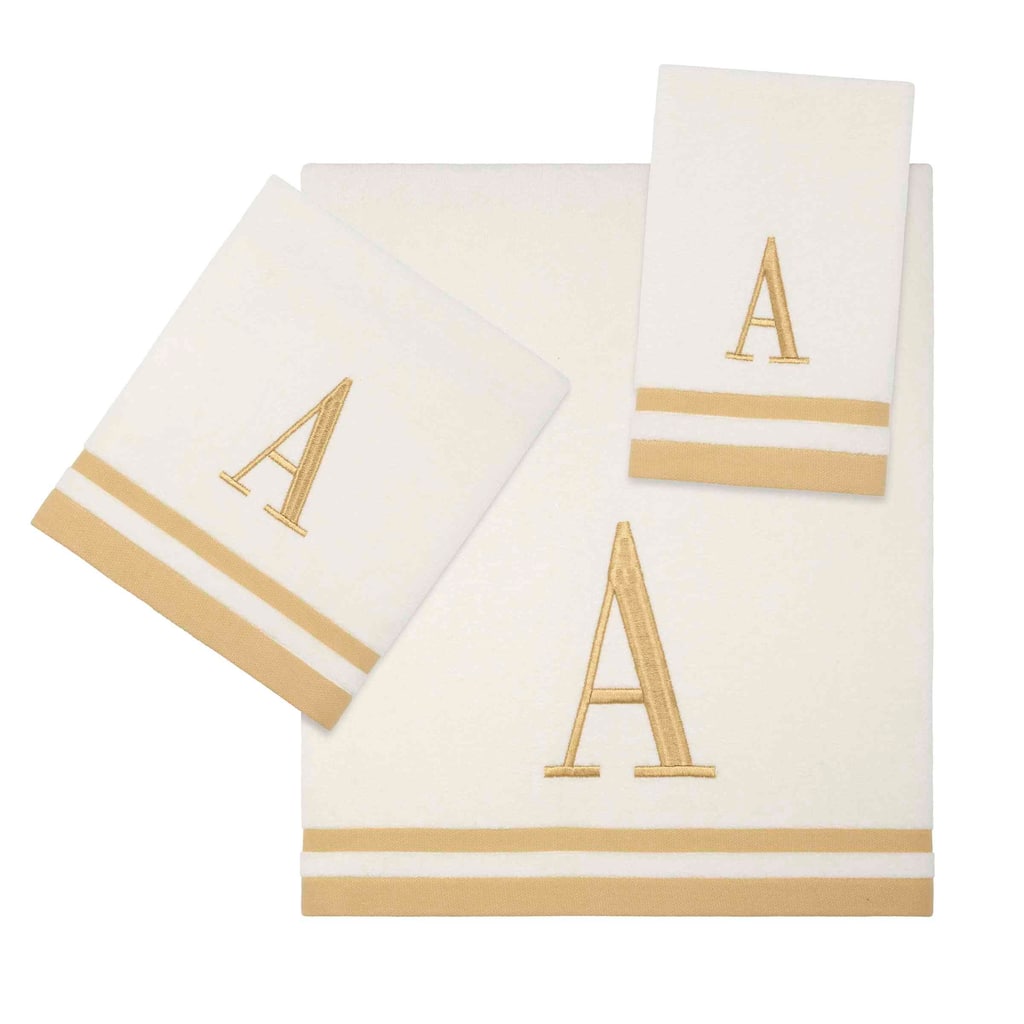 Avanti IVR/GLD Monogram 3-Piece Towel Set