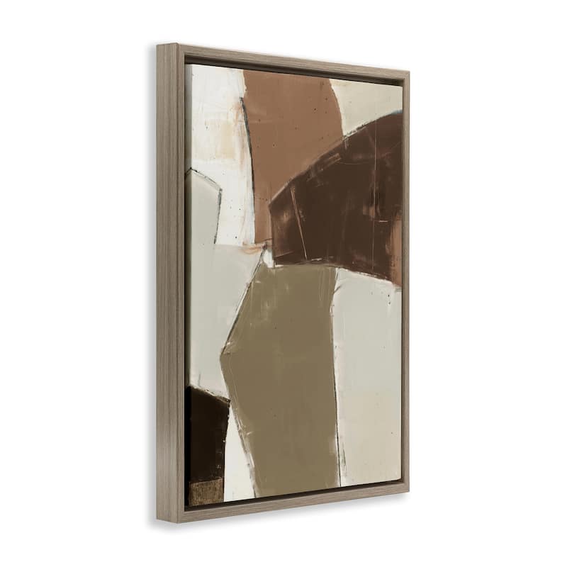 Stupell Contemporary Neutral Earth Tones Framed Floater Canvas Wall Art Design By Kippi Leonard