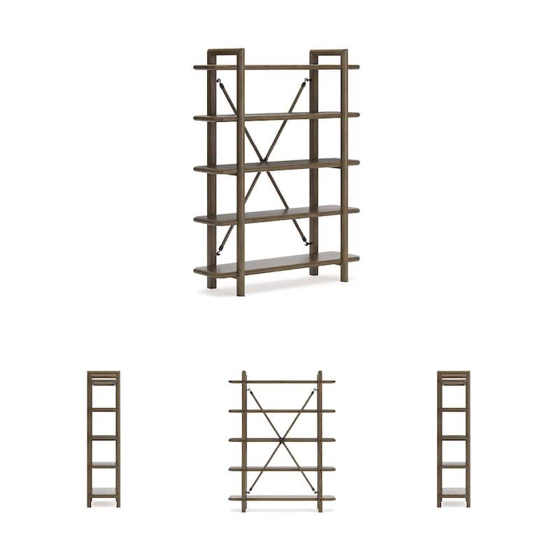 Signature Design by Ashley Roanhowe Brown 71" Bookcase - 54"W x 17"D x 71"H