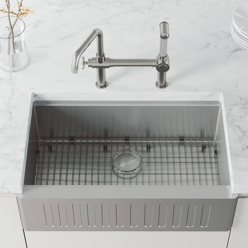VIGO Cass 13" H Widespread Pull-Out Sprayer Kitchen Faucet